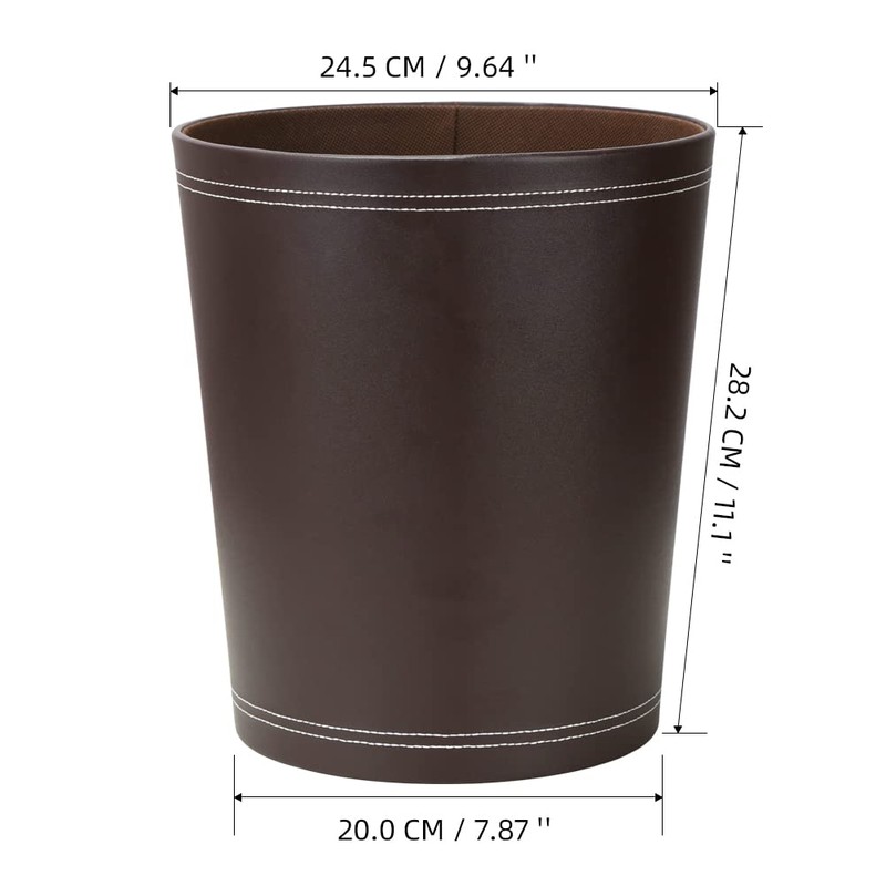 KINGFOM™ Classic Leather Waste Bin, Creative Waste Paper Basket, Storage