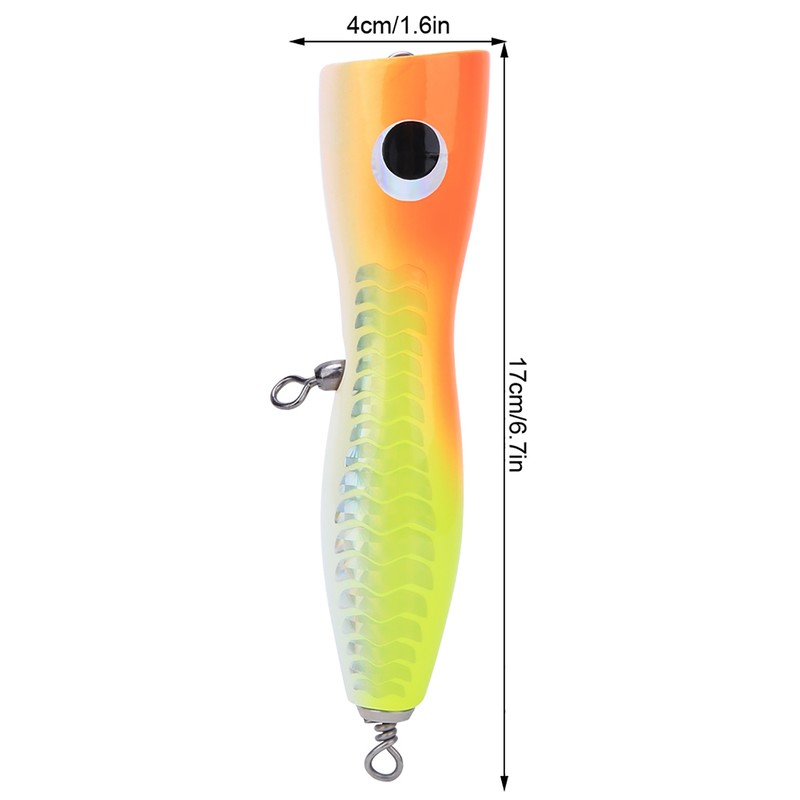 Wooden Large Artificial Popper Fish Lure Topwater Simulation Bait Sea