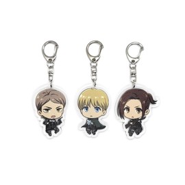 EBTY DREAMS Inc. - Set of 3 AoT Attack On Titan Shingeki no Kyojin Acrylic Keychain Armin Arlert, Jean Kirstein, Sasha Blouse v1