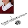 Silver Flute Brooch Miniature Musical Instrument Lapel Brooch Pin with