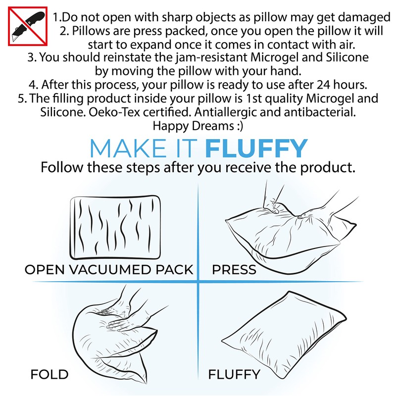 Queen Size Bed Pillows for Sleeping 4 Pack, Hotel Pillows