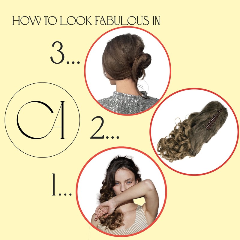 CAISHA 16" Hairpiece Ponytail Extension Butterfly Clip Voluminous Wavy Red-Brown