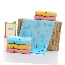 Outanaya Cute Bamboo Fiber Bath Towel for Kids Soft Absorbent Towel Set Fun Patterns