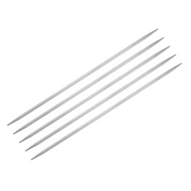 sourcing map 5Pcs Knitting Needle 2.5mm Diameter 5.9 Inches Length Stainless Steel Double Pointed Sweater Stitching Needles for Handmade Projects DIY Knitting