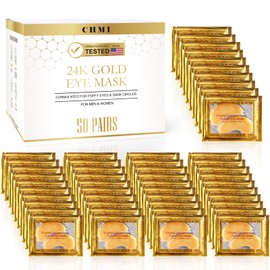 CHMI Under Eye Patches (50 Pairs) - 24K Gold Eye Patches for Puffy Eyes, Dark Circles, EyeBags and Wrinkles, Collagen Skin Care Products, Beauty & Personal Care