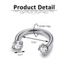 Jovivi 2pcs 16G Stainless Steel Cubic Zirconia Horseshoe Multi-functional Lip/Nose/Nipple/Eyebrow