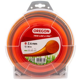 Oregon String Trimmer Line, Replacement Nylon Strimmer Wire for Grass Trimmers & Brushcutters, DIY & Gardening, Universal Fit, All Purpose, Round Cord, 2.4mm x 88m Spool, Orange (69-364-OR)