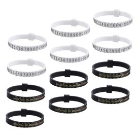 Operitacx 12st Ringmesser Stand Gold Ringe Messung Zappelring Septum Draht Ringmaß Messwerkzeug Silber Vermesser Kette Ringversteller Größe Messgerät Bewachen Finger Einsteller Black Sport
