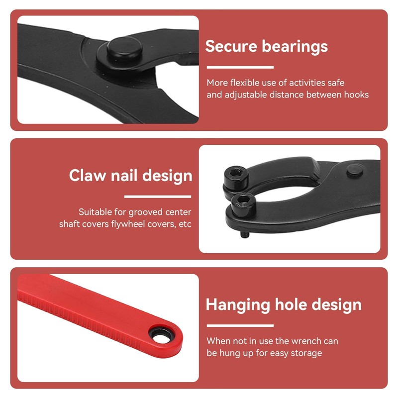 165x30x7mm/6.5x1.2x0.3in Bike Bottom Bracket Wrench, Adjustable Pin Spanner Wrench Repair