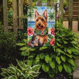 Caroline's Treasures DAC6359GF Australian Terrier Luau Garden Flag Mailbox Flag Decorative Yard Flag Banner Outside Patio Artwork Yard Flower Beds, Garden Size, Multicolor