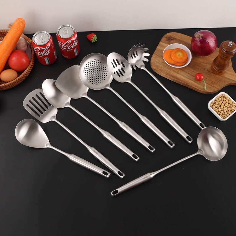 18/10 Stainless Steel Kitchen Utensils Set - 15” All Metal