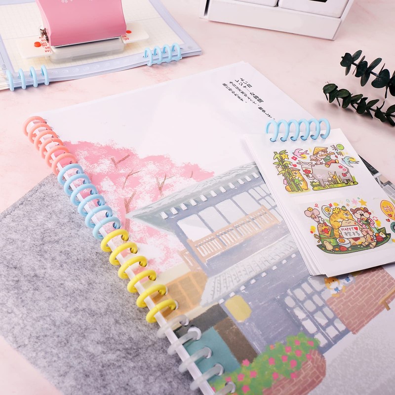 10PCS Binding Spine Combs 6 Holes Plastic Loose Leaf Binder