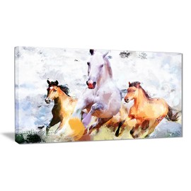 Digital Art PT2319-40-20 Galloping Together-Large Animal Canvas Artwork, 40x20