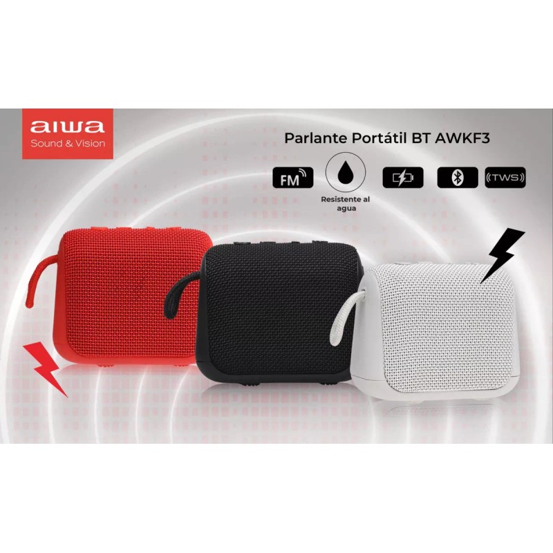 Aiwa Bocina Portatil Aiwa Impermeable Ipx6 Tws Radio Fm Aw-kf3