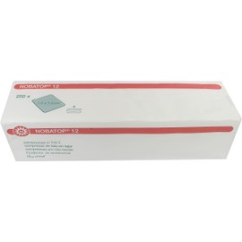 NOBATOP 12 Vliesstoffkompressen 200 Stück Kompressen 6-fach Vlieskompressen (7.5 cm x 7.5 cm)