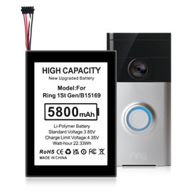 TQTHL Rechargeable Internal Battery B15169 Compatible with Ring, for Video Doorbell 1st Generation with 720p HD Camera (2014 Release)