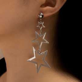 TseenYi Boho Star Drop Earrings Hollow Star Earrings Long Triple Star Stud Earrings Vintage Gold Star Earrings Jewelry for Women Girls Gifts