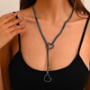 Heart Slip Chain Necklace Submissive Collar Chokers for Women Cuban