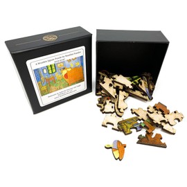 Mini Wooden Jigsaw Puzzle for Adults- Bedroom in Arles by Vincent Van Gogh - 50 Pieces by Nautilus Puzzles