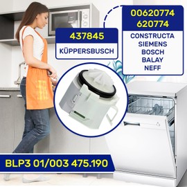 Drain Pump for Dishwasher BLP3 01/003 475.190 54V 55Hz with Original Code 00620774 620774 for Bosch for Siemens - Complete with Microfibre Cloth - Made in EU - Warranty 10 Years - MONTERAL