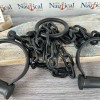 54" Iron Leg Shackles w/ Key, Heavy Duty Old Style
