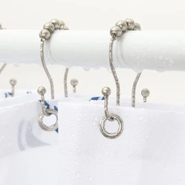 Goowin Shower Curtain Hooks, Rust Resistant Shower Curtain Rings Metal Double Glide Rollers Shower Hooks for Bathroom Shower Curtain & Shower Curtain Liner, Set of 12 (Matte Nickel)