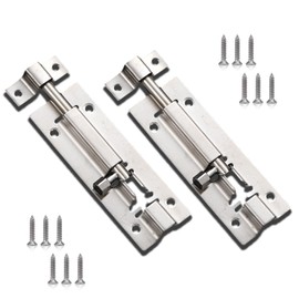 Bedroom Internal Doors Bolts Lock, 2Pcs Door Lock Without Drilling, Bathroom Door Lock, Bedroom Door Lock, Door Bolts for Bathroom Bedroom Shed Garden Toilet