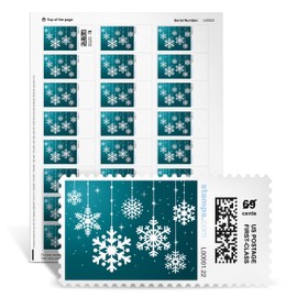 Snow Ornaments NetStamps 120-Pack (5 Sheets) Printable Postage Labels (Stamps.com Subscription Required) - Print Approved Postage - Inkjet & Laser Printers - Business, Personal, Home