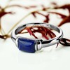 Lapis Lazuli Ring Silver Fine Jewelry Rectangular Gemstone Signet (6.0)