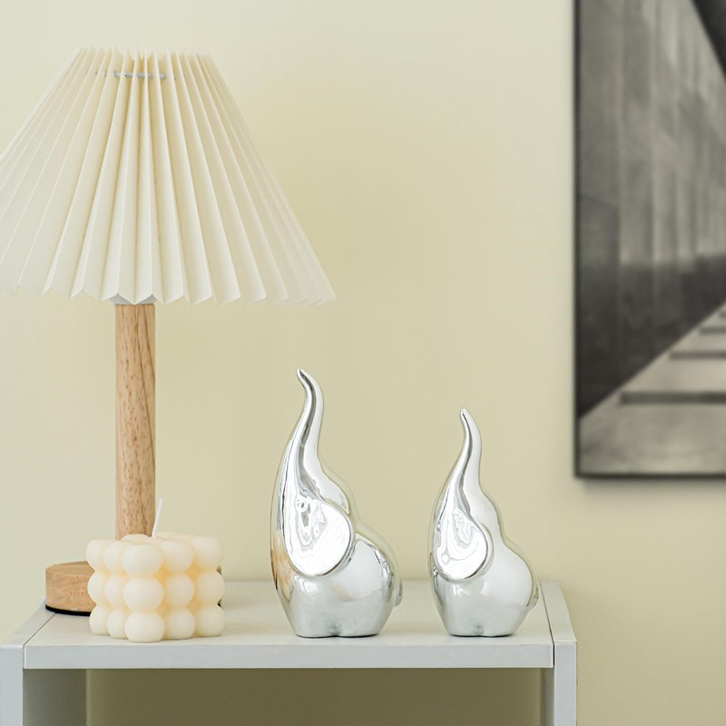 LCCCK Silver Elephant Figurine Pair Couple Small Elephant Gifts for