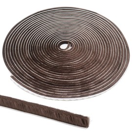 Skweawert Brown 32.81Ft 0.35Inch Wide x 0.59Inch Thick (10000x9x15mm) Weather Stripping Door Seal Tapes Furniture Felt Strip Rolls Felt Strips with Adhesive Backing Sliding Glass Door Weatherstripping