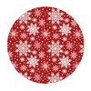 Fiokroo Christmas Snowflakes Tablecloth with Elastic Edge, Round Table Cloth