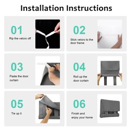 WdFour Side Door Curtains for Door Window, Room Darkening Solid Color Door Window Covering for Glass Door, Front Door Sidelight Curtain Tie up Shade 12W x 80L Inches, 1 Panel,Dark Gray.