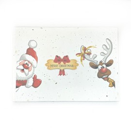 Bare & Co. - Seeded Christmas Card - Santa and Rudolph