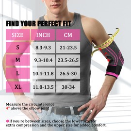 NuCamper Ellenbogenbandage mit Riemen Herren Damen, Tennisarm, Golferarm, Kompressionsbandage, Rutschfeste, Armbandage für Sehnenentzündung, Arthritis, Gelenkschmerzen, Kraftsport, Sport, Tennis, Golf