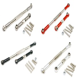 AIXXCUVQ 2pcs Aluminum Alloy Steering Link Rod for D90 MN-99 MN-91-45 1/12 Off-Road Durable RC Car Accessories, Black