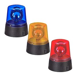 relaxdays Rundumleuchte, 3-TLG. Set, drehender Reflektor, Partylicht, Geburtstag, batteriebetrieben, LED Blaulicht, bunt