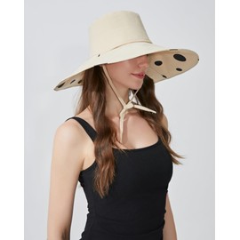 HUAMULAN 6" Wide Brim Women Summer Sun Hat Lady Floppy Beach Bucket Fishing Hats Reversible Foldable Travel UV Protection