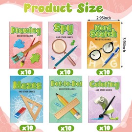 Hungdao Mini Activity Books for Kids, Mini Fun and Games, Challenging Activities Include Mazes, Word Search, Word Scramble, Find Difference and More for Party Classroom Gifts Bag Stuffers (48, Cute)