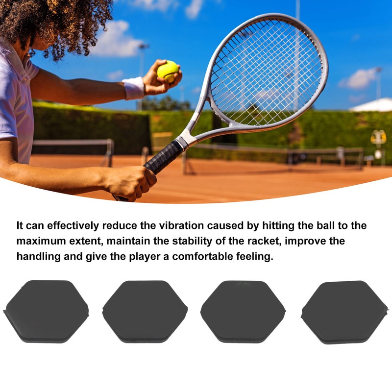 4pcs Tennis Vibration Dampener Hexagonal Shock Absorber for Tennis Racket