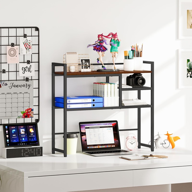 Snughome 31.9" Desk Shelf, Desktop Organizer Shelf, Desk Hutch Dorm,