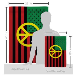 Americana Home & Garden African American Peace Kit Support Awareness AFRO United State Black Lives Matter Decoration Banner Small Yard Gift, House & Garden Flags Set w/Flagpole, Made in USA 28 X 40