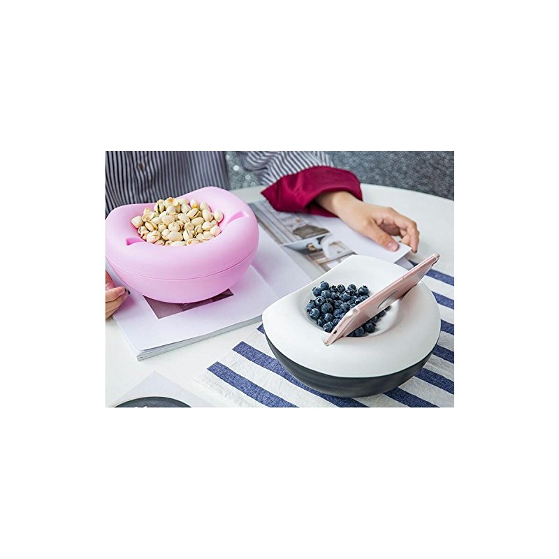 WOIWO Plastic Lazy Person Double Layer Dry Fruit Bowl and