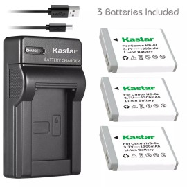 Kastar NB-6L Battery & USB Charger for Canon PowerShot SX540 HS, SX600 HS, SX610 HS
