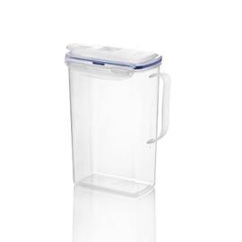 LocknLock - Jarra de agua para puerta de nevera, con asa, sin BPA, con tapa superior abatible, perfecta para hacer tés y jugos, 2 cuartos de galón, transparente