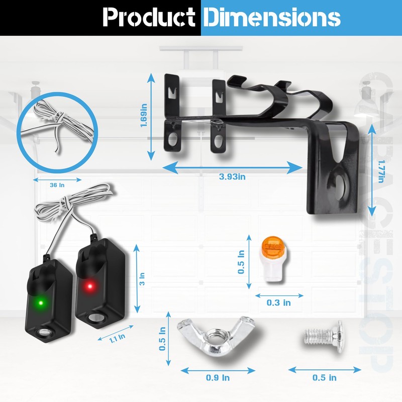 Garage Stop 41A5034 Safety Sensors Eyes & Brackets Kit, Compatible