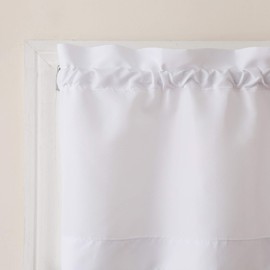No. 918 Martine Microfibre Valance and Tier Set, Semi Clear, 54 x 45-inch, White