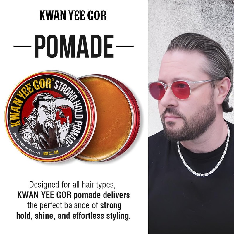Strong Hold High Shine Hair Pomade 1.76oz for Men Styling