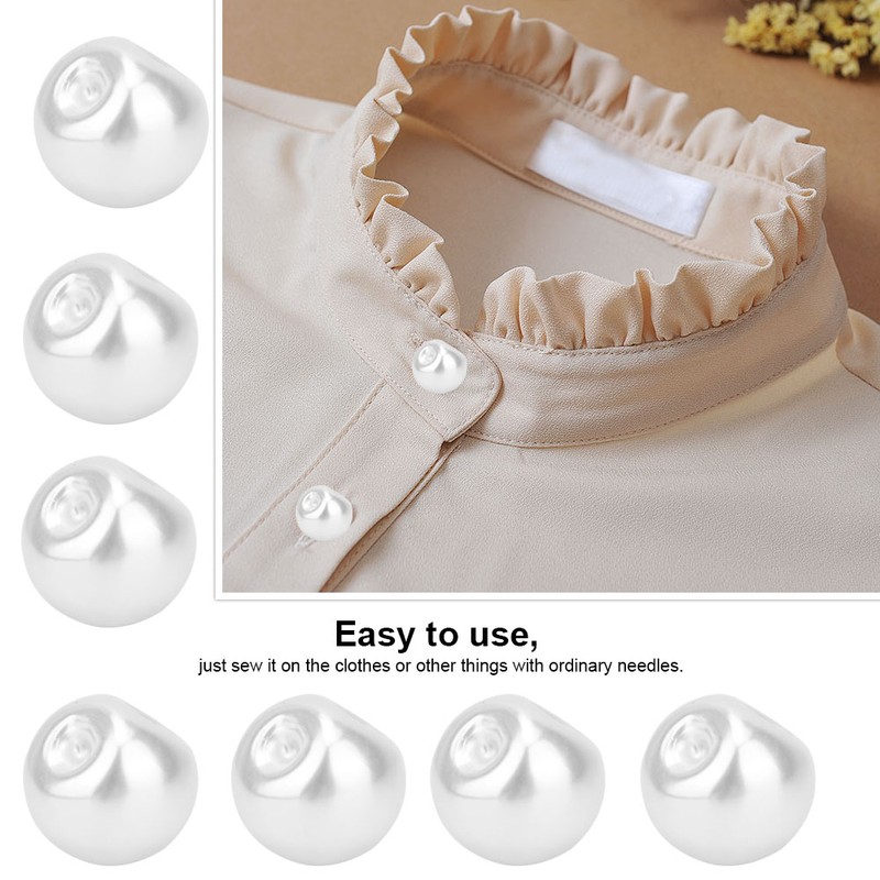 Artificial Pearl Clothes Collar Button Hand Plastic Decoration DIY Accessory