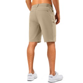 Stlight Men's Hiking Cargo Shorts 8"/10" Quick Dry Lightweight Casual Shorts for Athletic Fishing Golf with Zipper Pockets(Khaki 36W/8L)